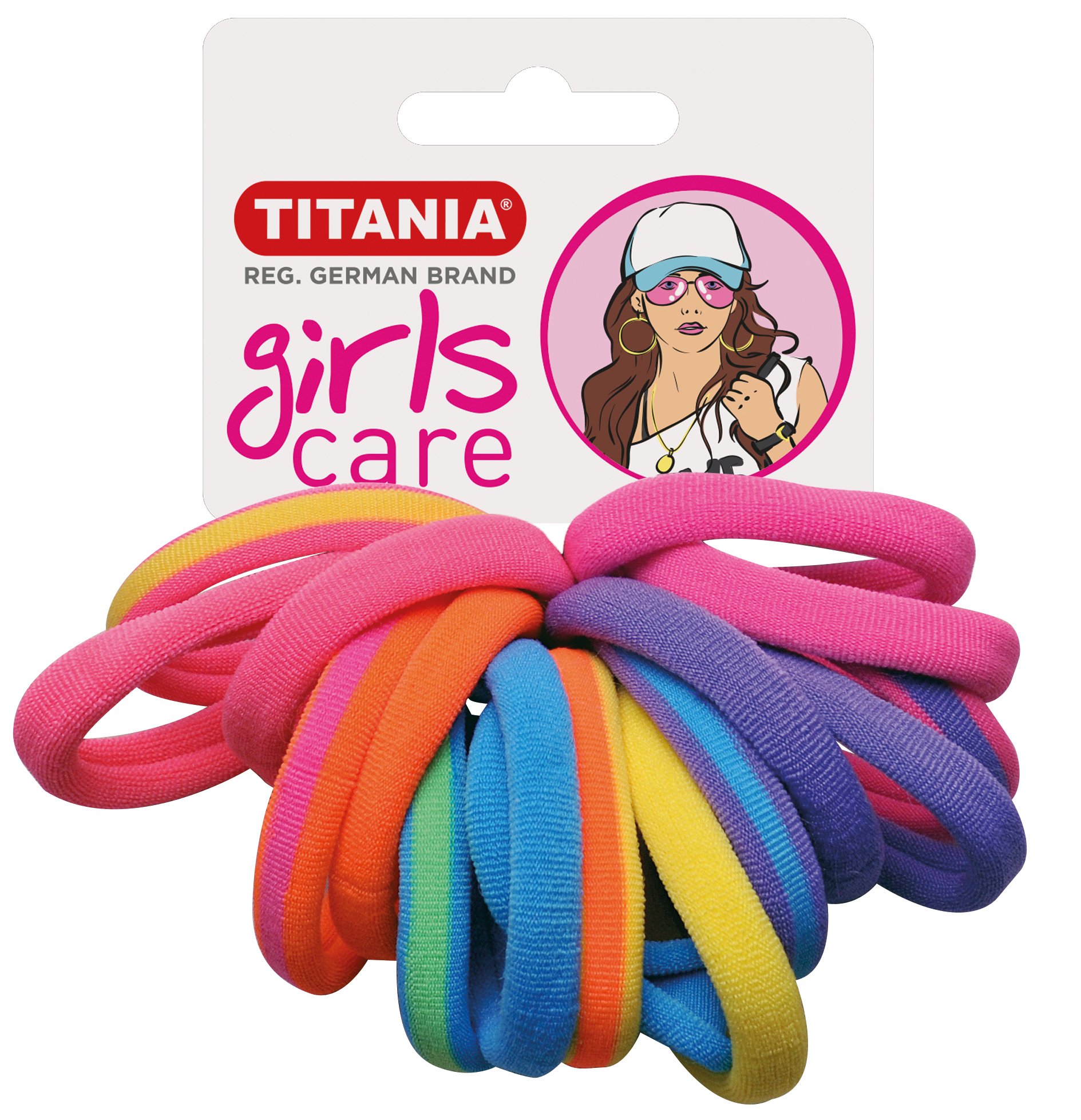 Набір різнокольорових резинок для волосся Titania, 16 шт., 4 см (7828 GIRL) - фото 1