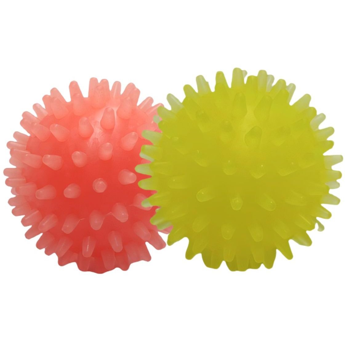 Набор игрушек для собак Fox Мячи с шипами, с ароматом ванили, 4 см, 1 шт., красный и желтый - фото 1