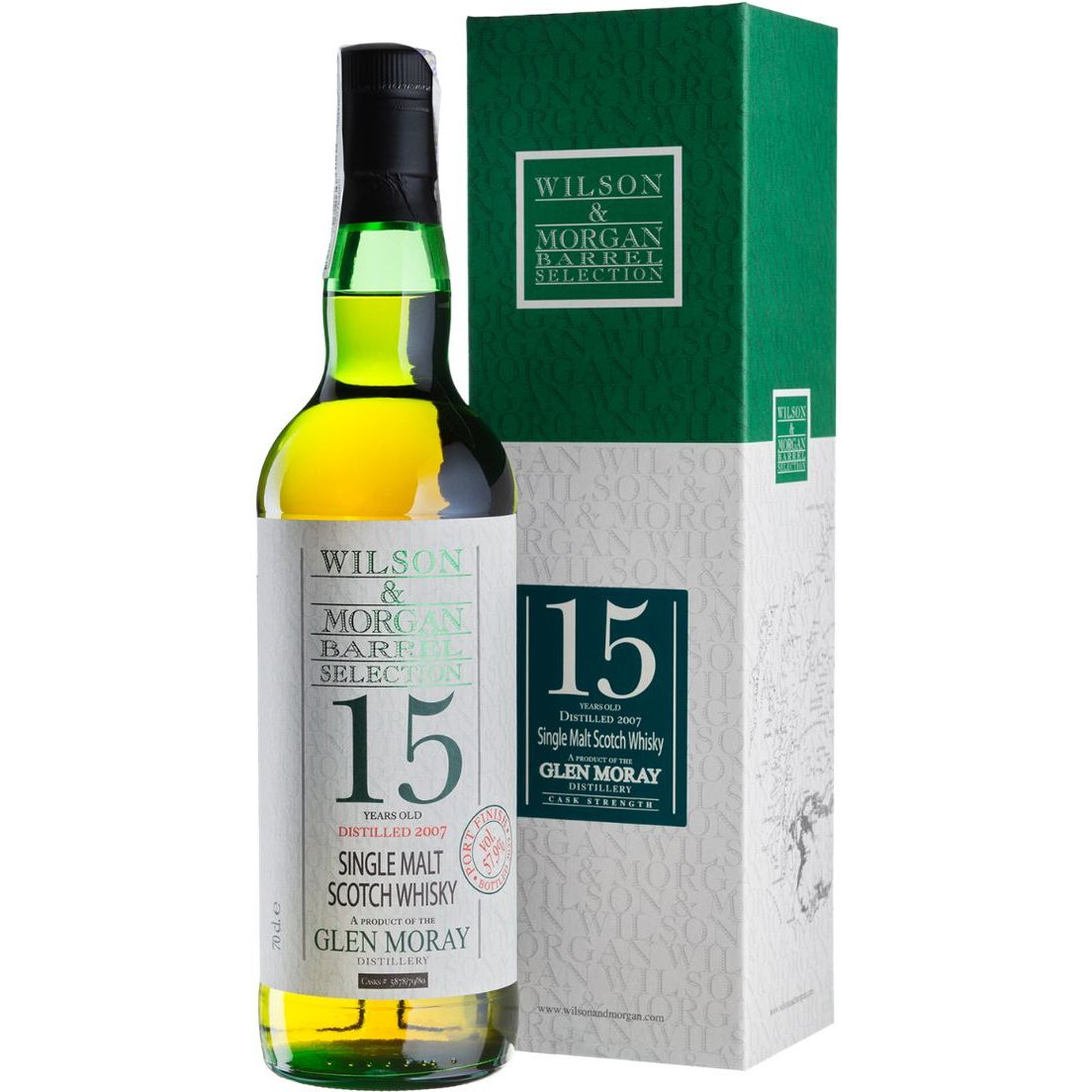 Віскі Wilson & Morgan Glen Moray 15 yo Port Cask #5878/79/80 Single Malt Scotch Whisky 57.9% 0.7 л у подарунковій упаковці - фото 1