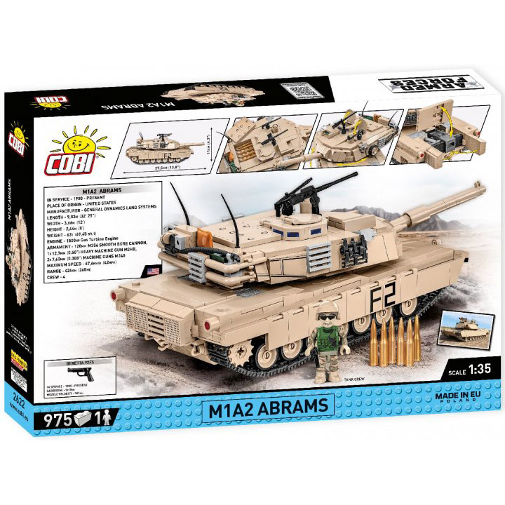 Конструктор Cobi Танк M1A2 Abrams, масштаб 1:35, 975 деталей (COBI-2622) - фото 2