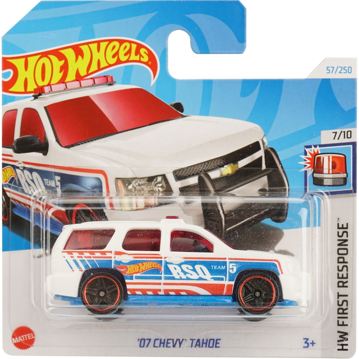 Базовая машинка Hot Wheels HW First Response 07 Chevy Tahoe белая с голубым (5785) - фото 1