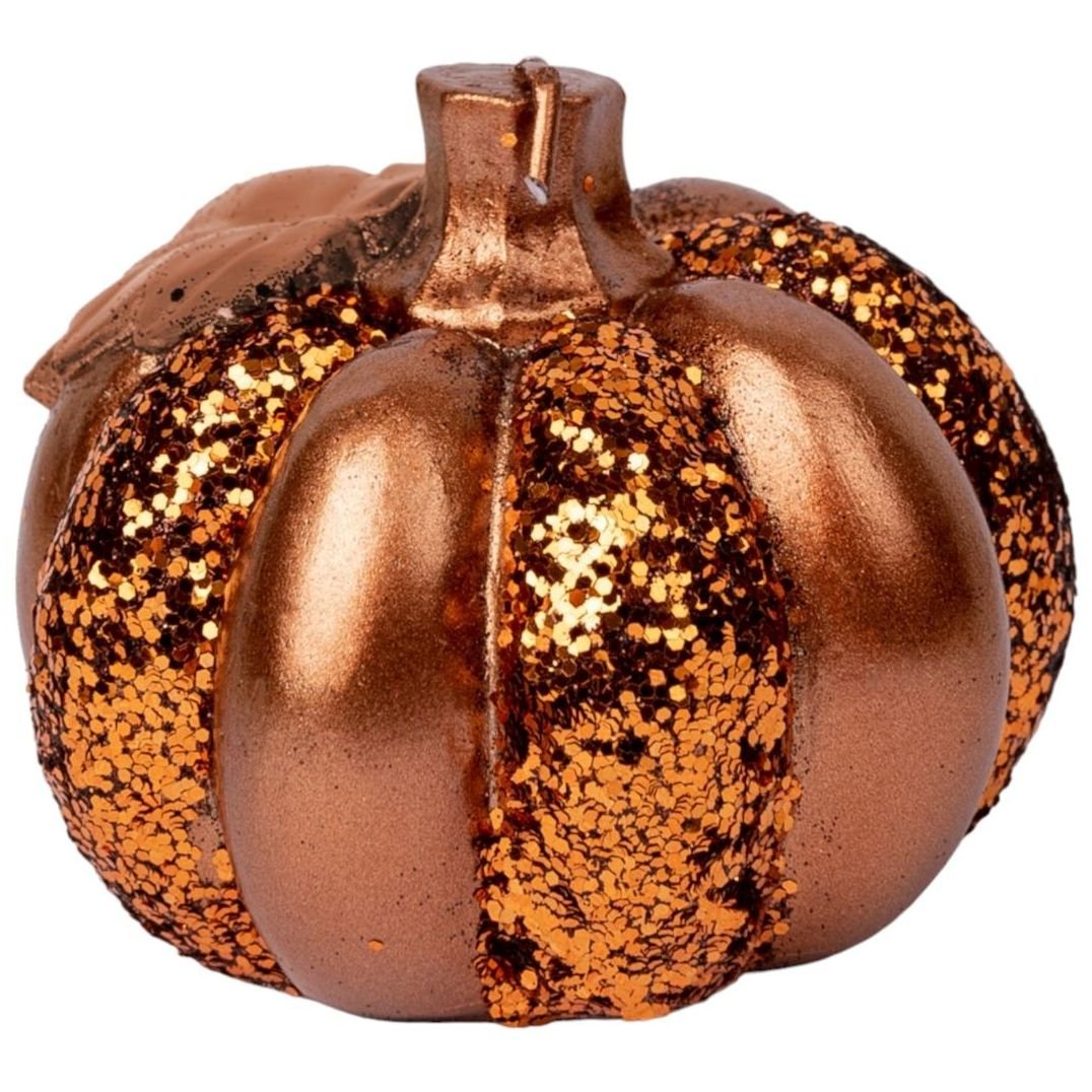 Свеча Yes! Fun Halloween Тыква глиттер, 8х6 см, коричневая (974287) - фото 1
