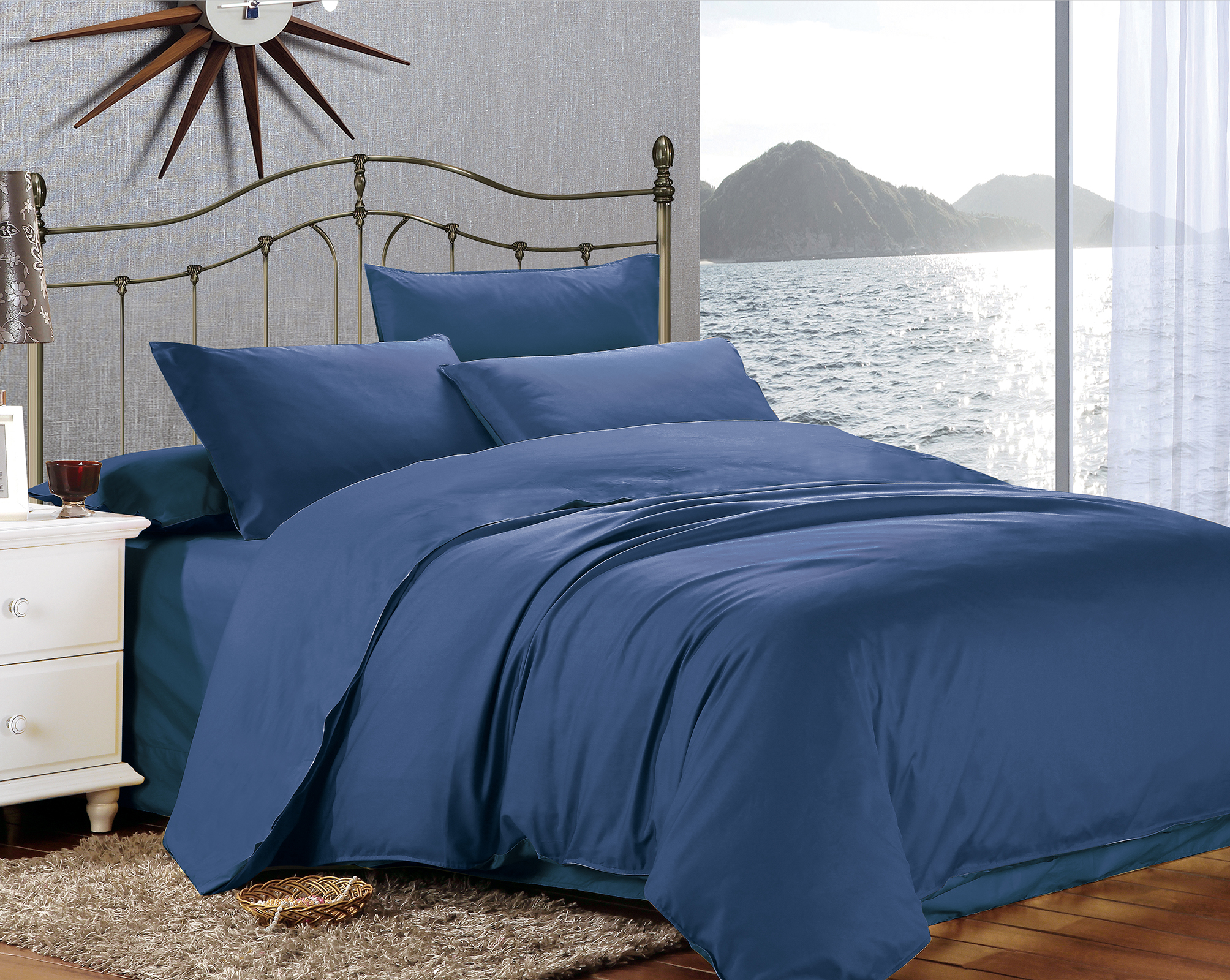 Комплект постельного белья Home Line, сатин люкс, 220х200 см, темно-синий (155265) - фото 1