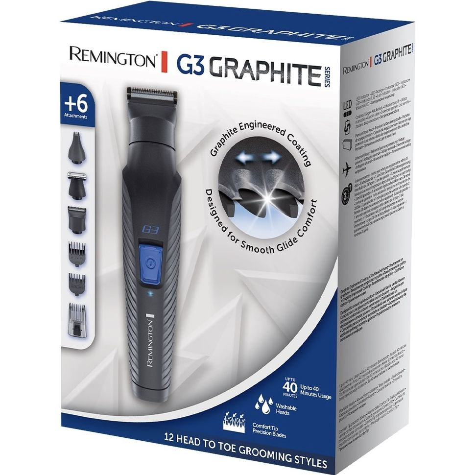 Набір для стрижки Remington G3 Graphite Series для бороди, вусів, голови і носа чорний (PG3000) - фото 3