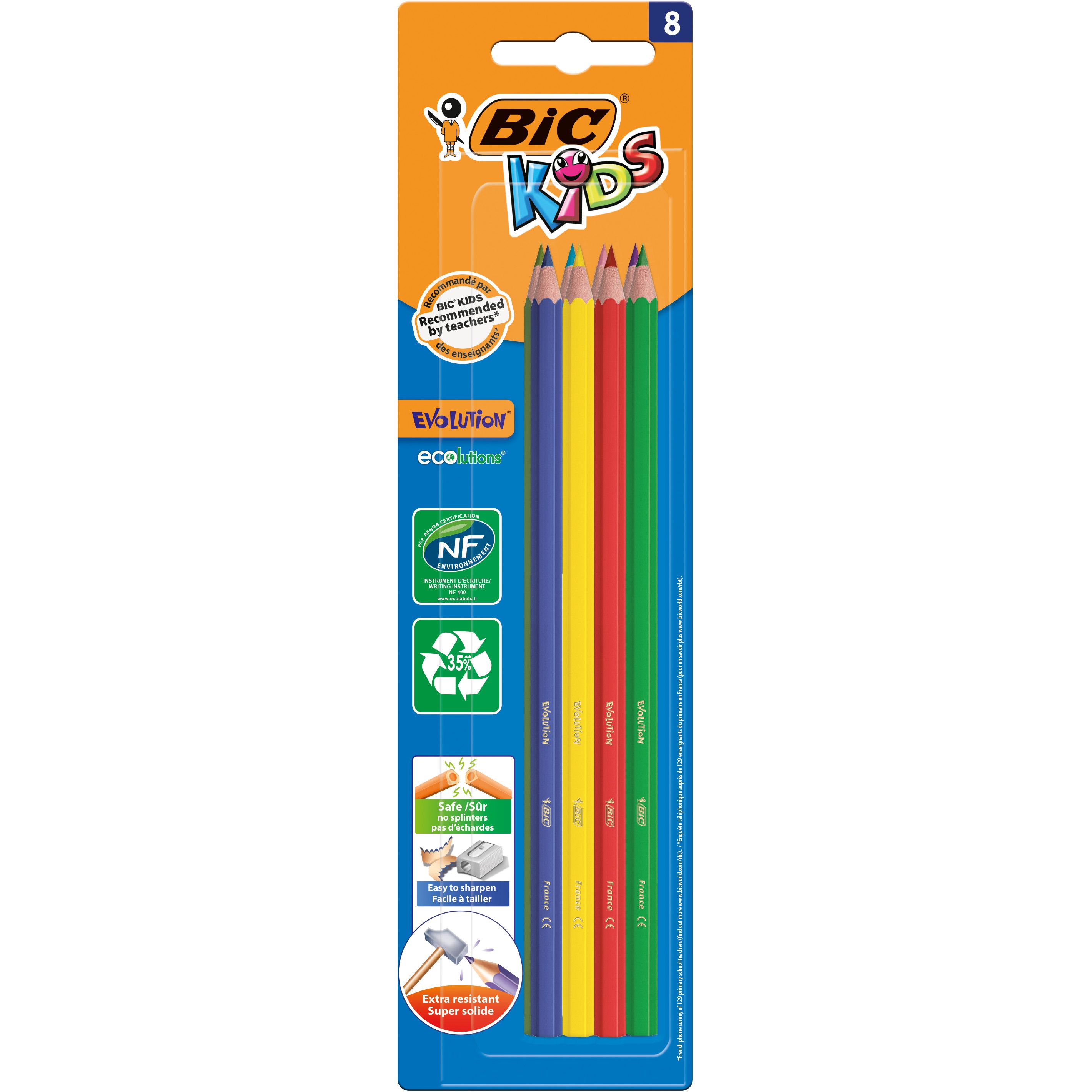 Карандаши цветные BIC Kids Evolution Ecolutions 8 цветов (9464831) - фото 1