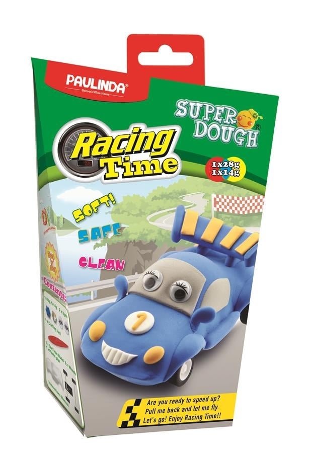 Масса для лепки Paulinda Super Dough Racing time Машинка, синий (PL-081161-1) - фото 1