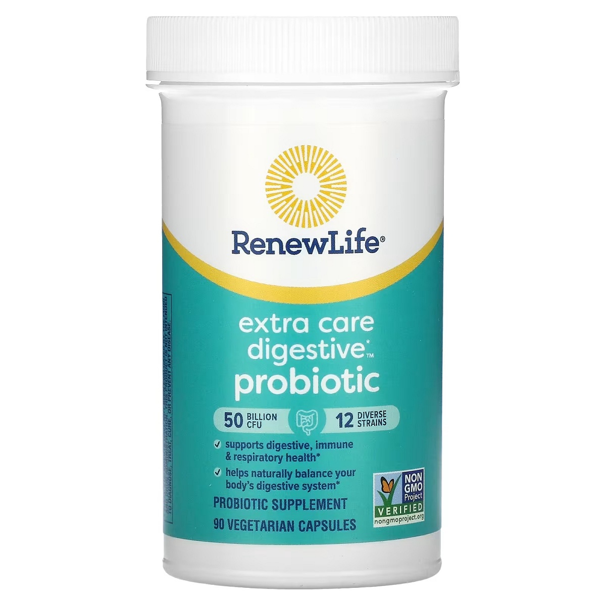 Пробиотик Renew Life Extra Care Digestive Probiotic 50 млрд КОЕ 90 вегетарианских капсул - фото 2