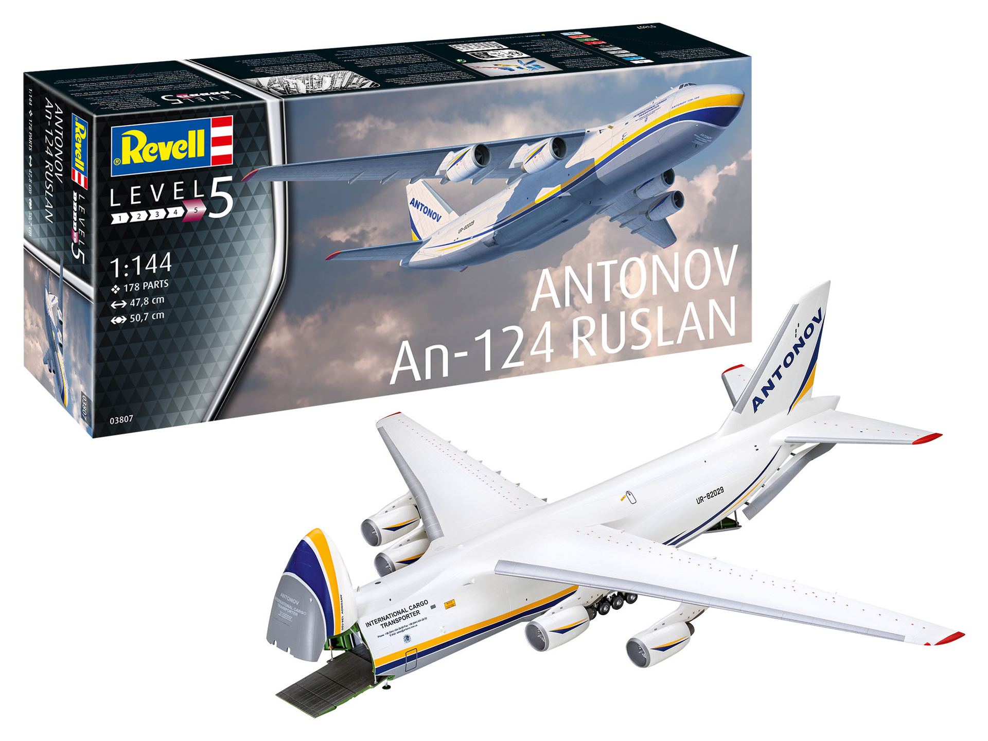 Сборная модель Revell Грузовой самолет АН-124 Руслан масштаб 1:144, 178 деталей (RVL-03807) - фото 2