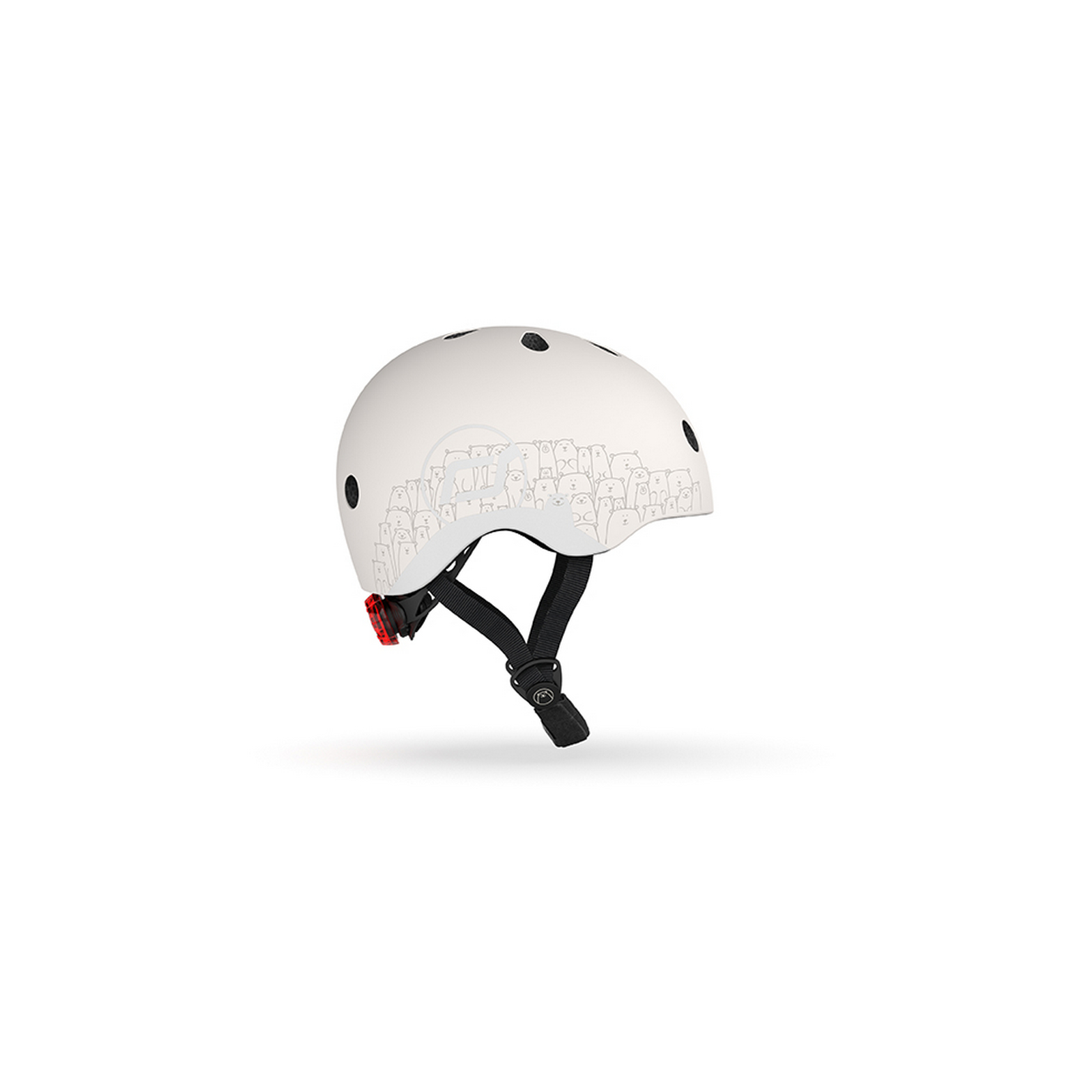 Шлем защитный Scoot and Ride светоотражающий, с фонариком, 45-51 см (XXS/XS), светло-серый (SR-210225-ASH) - фото 2