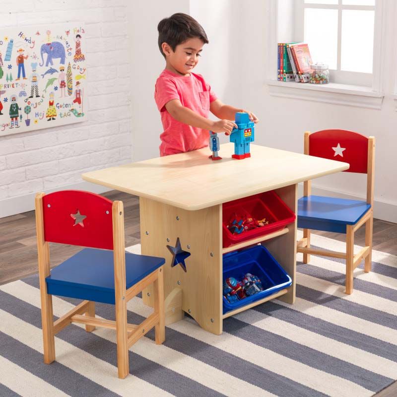 Дитячий стіл з ящиками і двома стільцями KidKraft Star Table & Chair Set (26912) - фото 7