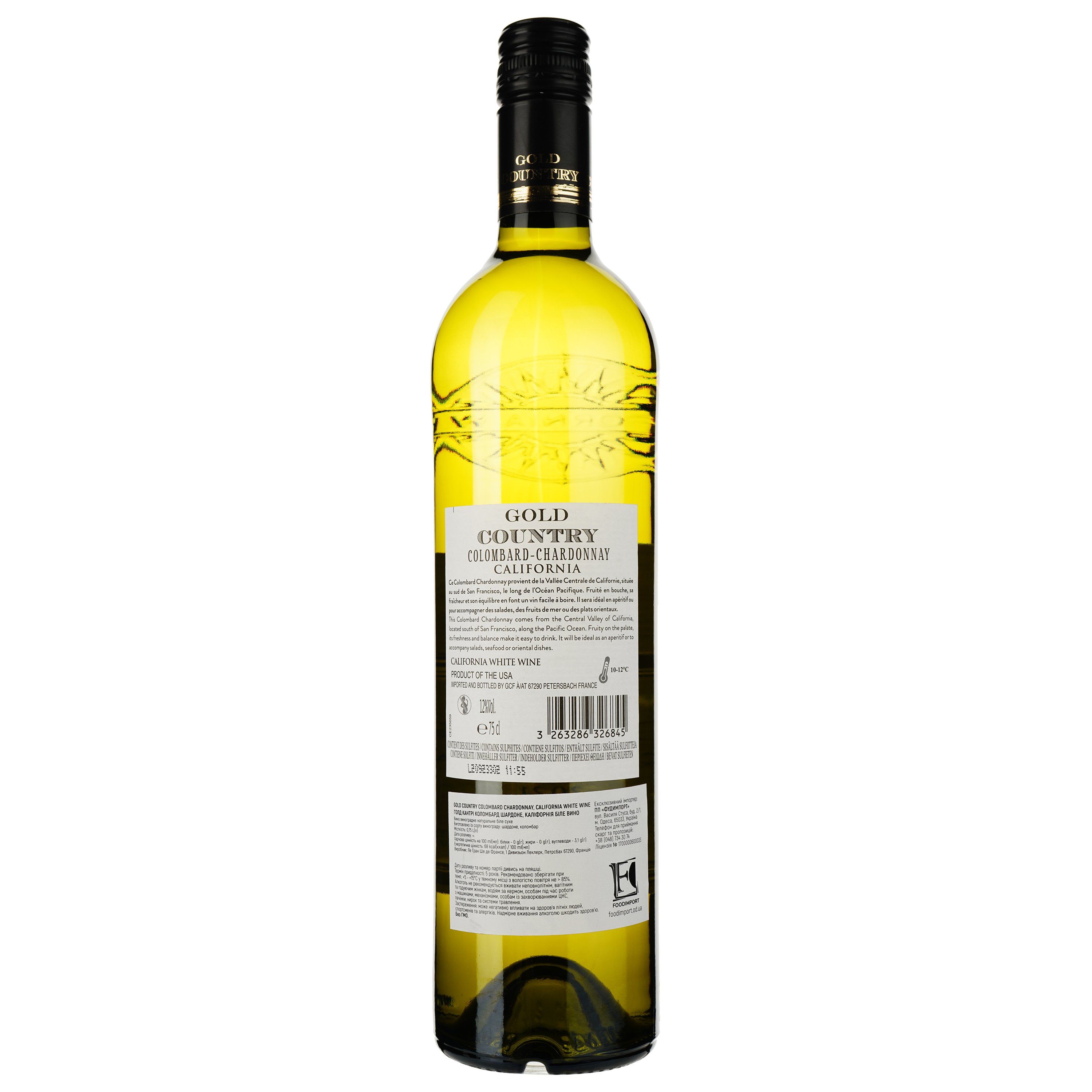 Вино Gold Country Colombard Chardonnay, біле, сухе, 0.75 л - фото 2