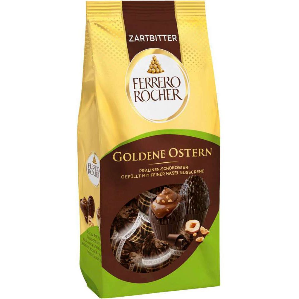 Цукерки Ferrero Rocher Golden Eggs Dark з фундуком 90 г - фото 1