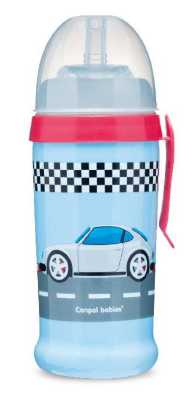 Бутылка для воды и напитков Canpol babies Racing Auto, 350 мл (56/516_blud) - фото 1