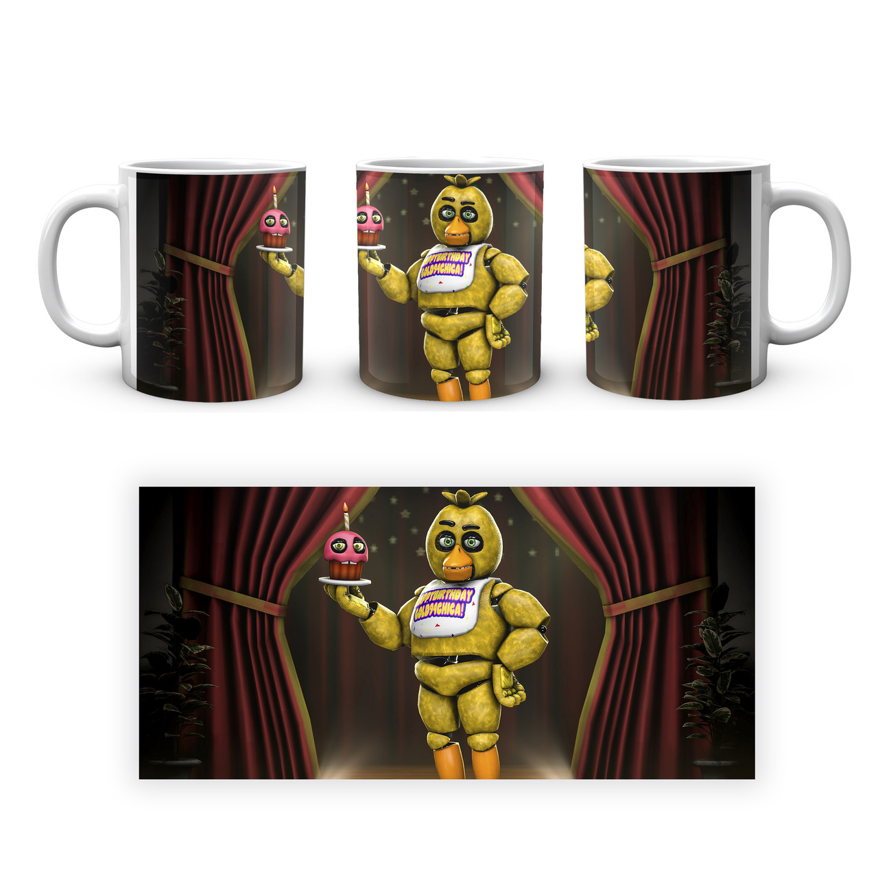 Кружка GeekLand Five Nights At Freddys П'ять ночей з Фредді Чіка з кексом FN.02.394 - фото 4