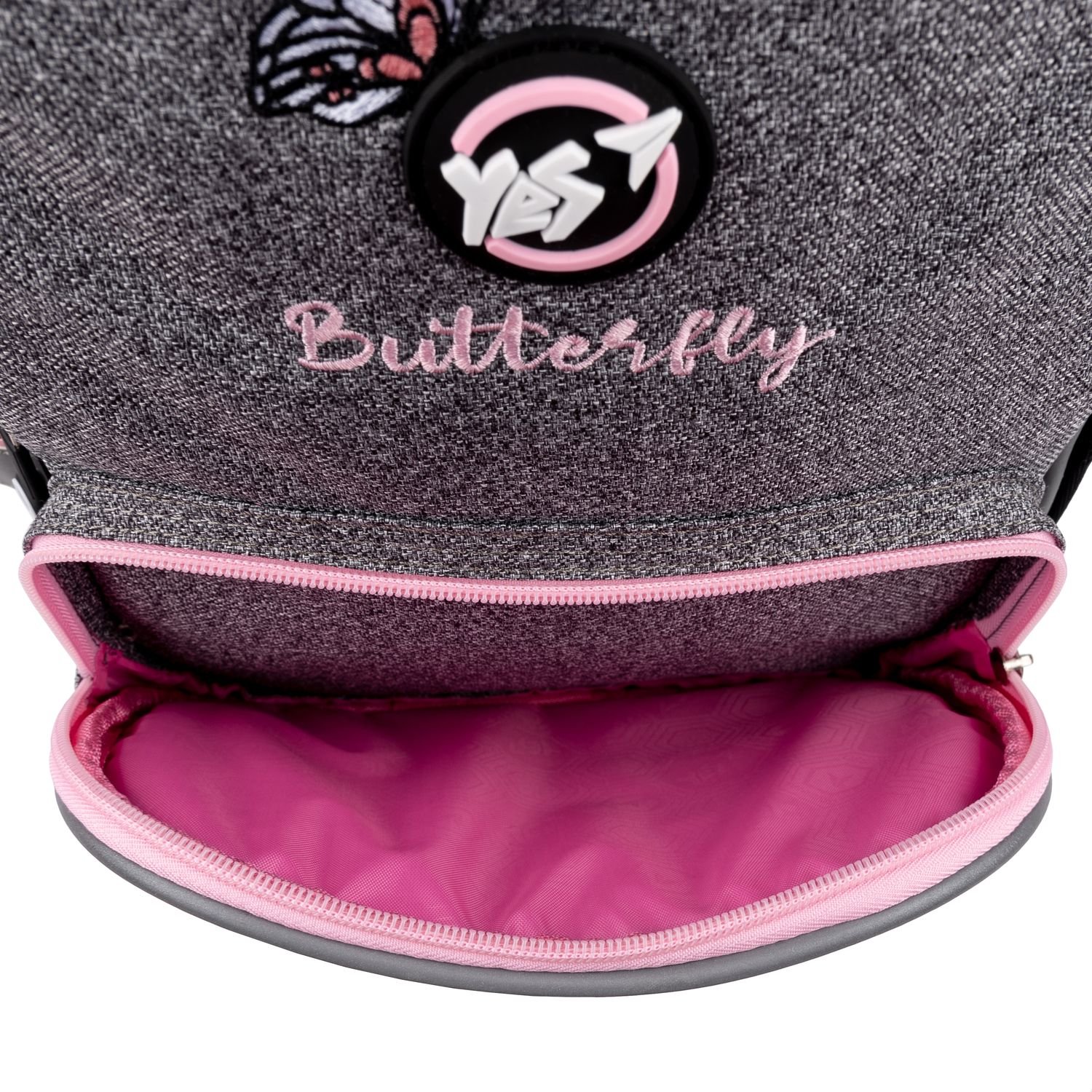 Рюкзак Yes S-72 Butterfly, сірий з рожевим (554631) - фото 9