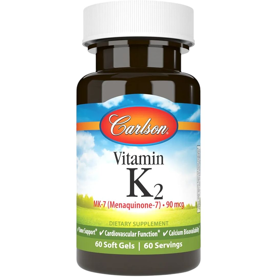 Вітамін K2 MK-7 Carlson Vitamin K2 як MK-7 90 мкг 60 желатинових капсул - фото 1