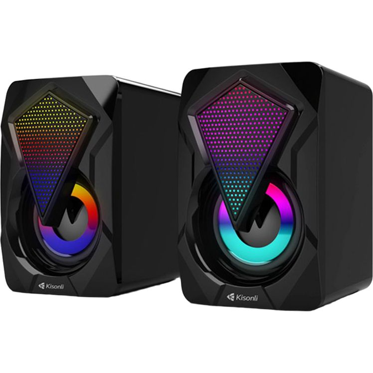 Комп'ютерні колонки Kisonli L9090 RGB Black - фото 1