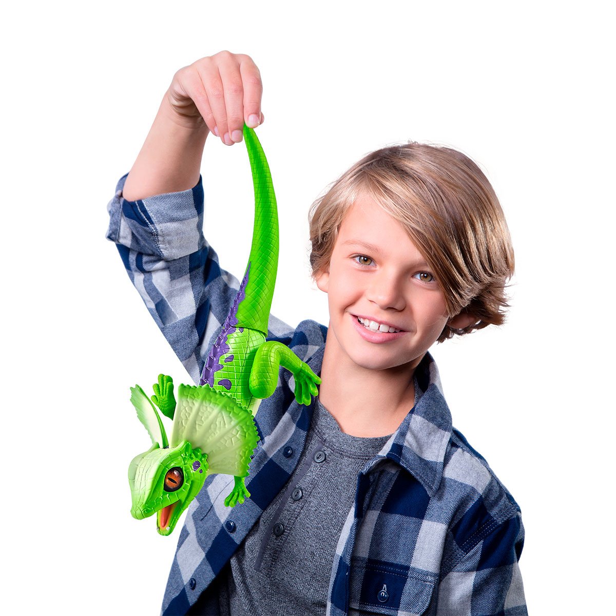 Інтерактивна іграшка Robo Alive плащеносна ящірка, зі світловим ефектом, зелений (7149-1) - фото 6