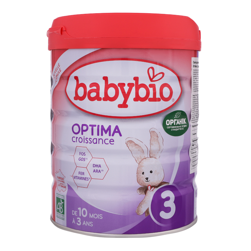 Органическая молочная смесь BabyBio Optima 3, для детей 10-36 мес., 800 г - фото 1