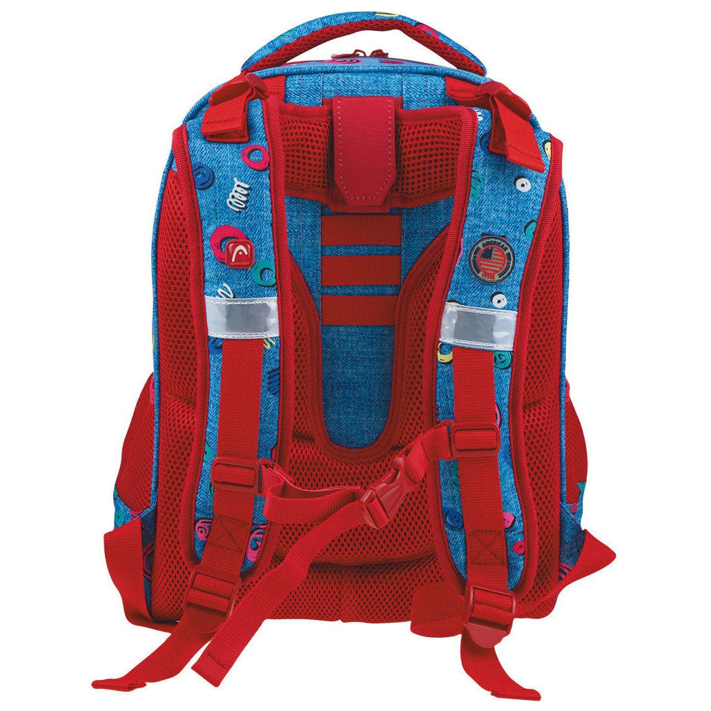 Рюкзак шкільний ортопедичний Head 4 HD-404, 39х29 см, блакитний з червоним (501020004) - фото 2