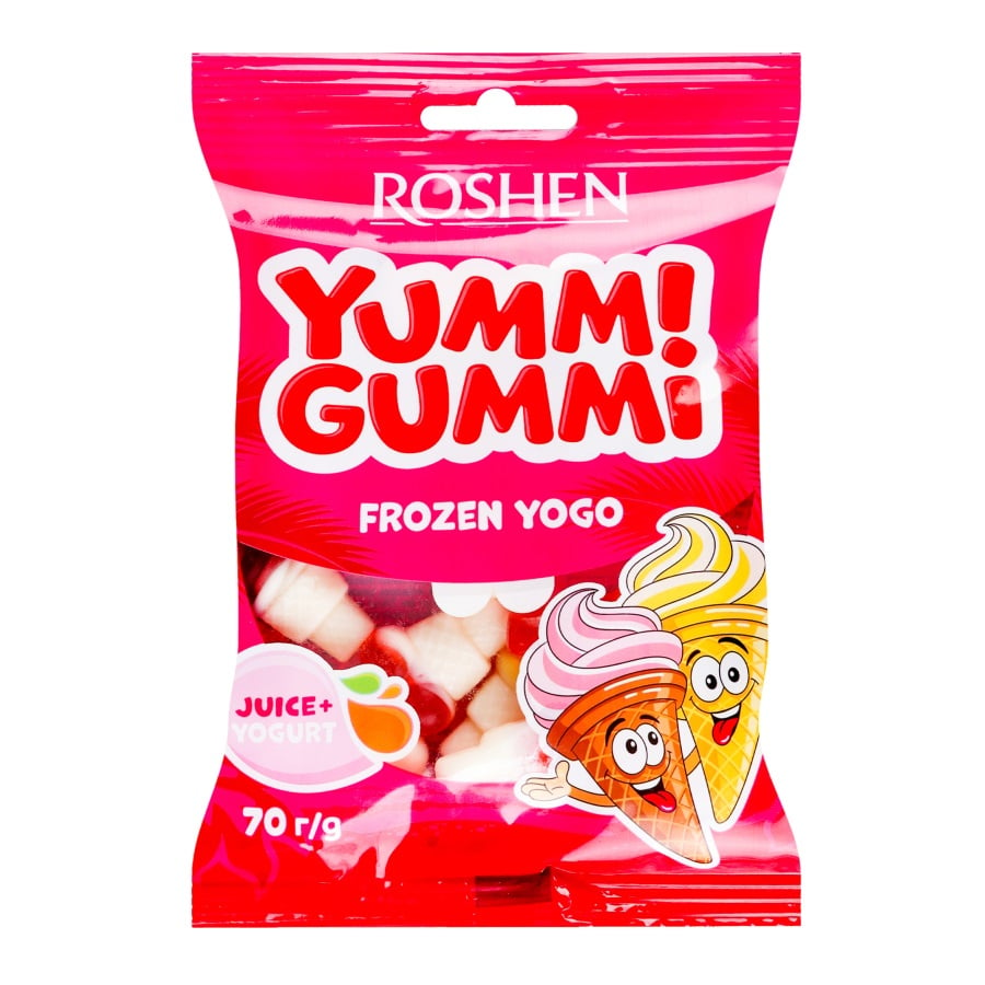 Цукерки желейні Roshen Yummi Gummi Frozen Yogo 70 г (907934) - фото 1
