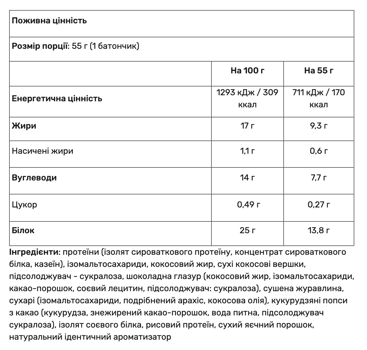 Протеїновий батончик Power Pro без цукру мікс 25% 55 г - фото 2