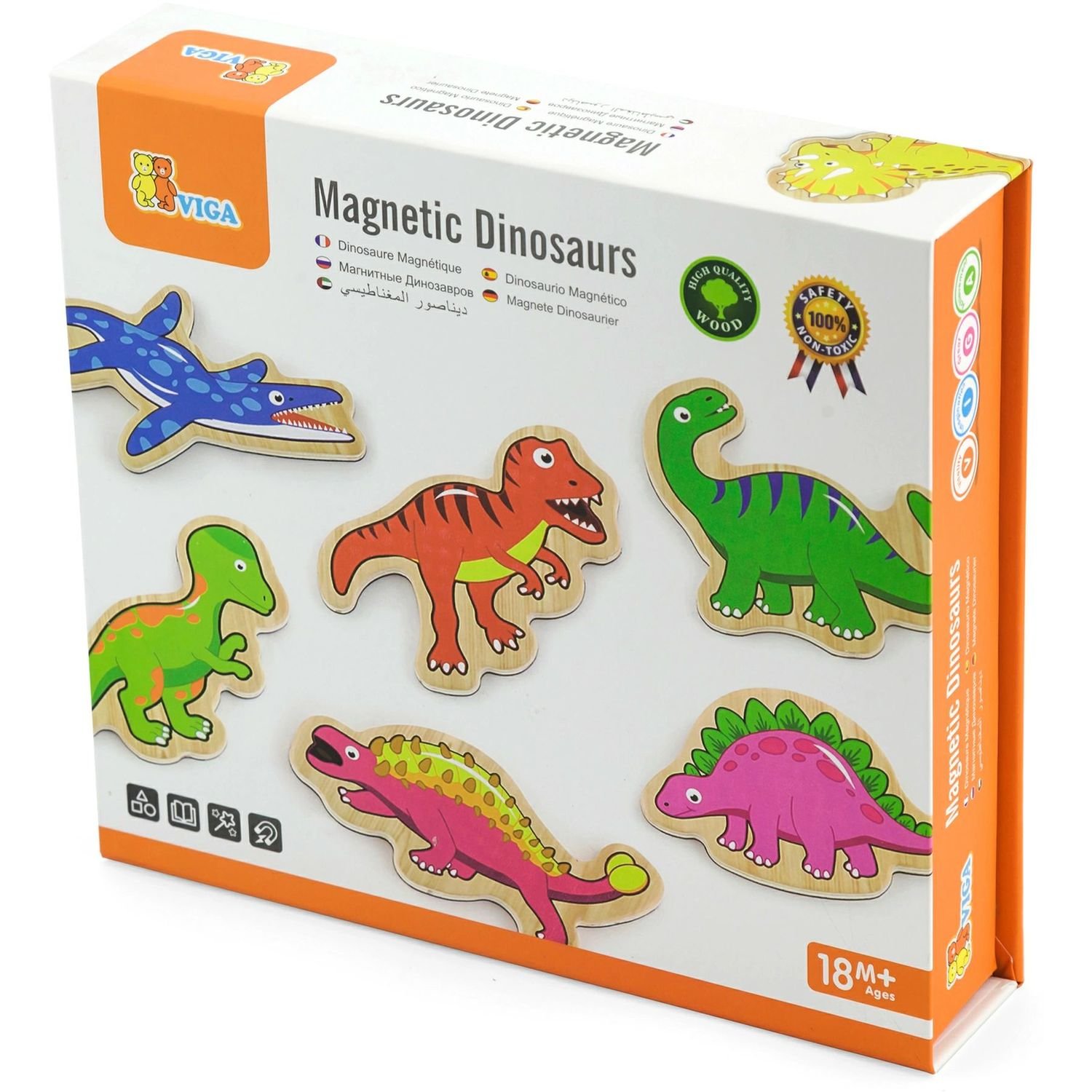 Набір магнітів Viga Toys Динозаври, 20 шт. (50289) - фото 1