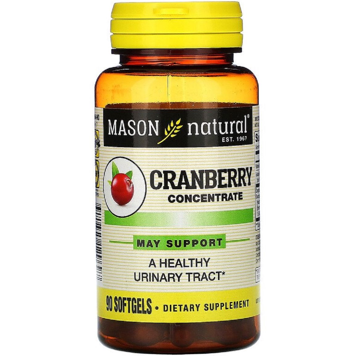 Клюквенный концентрат Mason Natural Cranberry Concentrate 90 гелевых капсул - фото 1