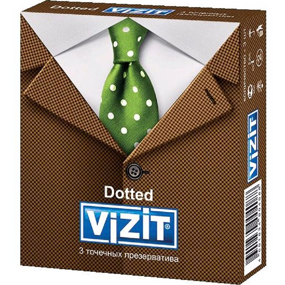 Презервативи латексні Vizit Dotted, з пухирчиками 3 шт. - фото 1