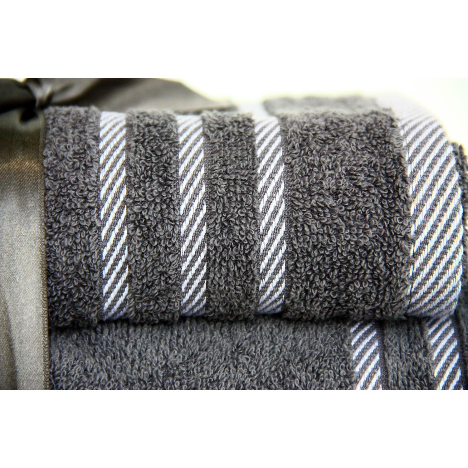 Набір рушників Izzihome Rubin Stripe2 grey, 50х90 см, 70х130 см, сірий (604156) - фото 3