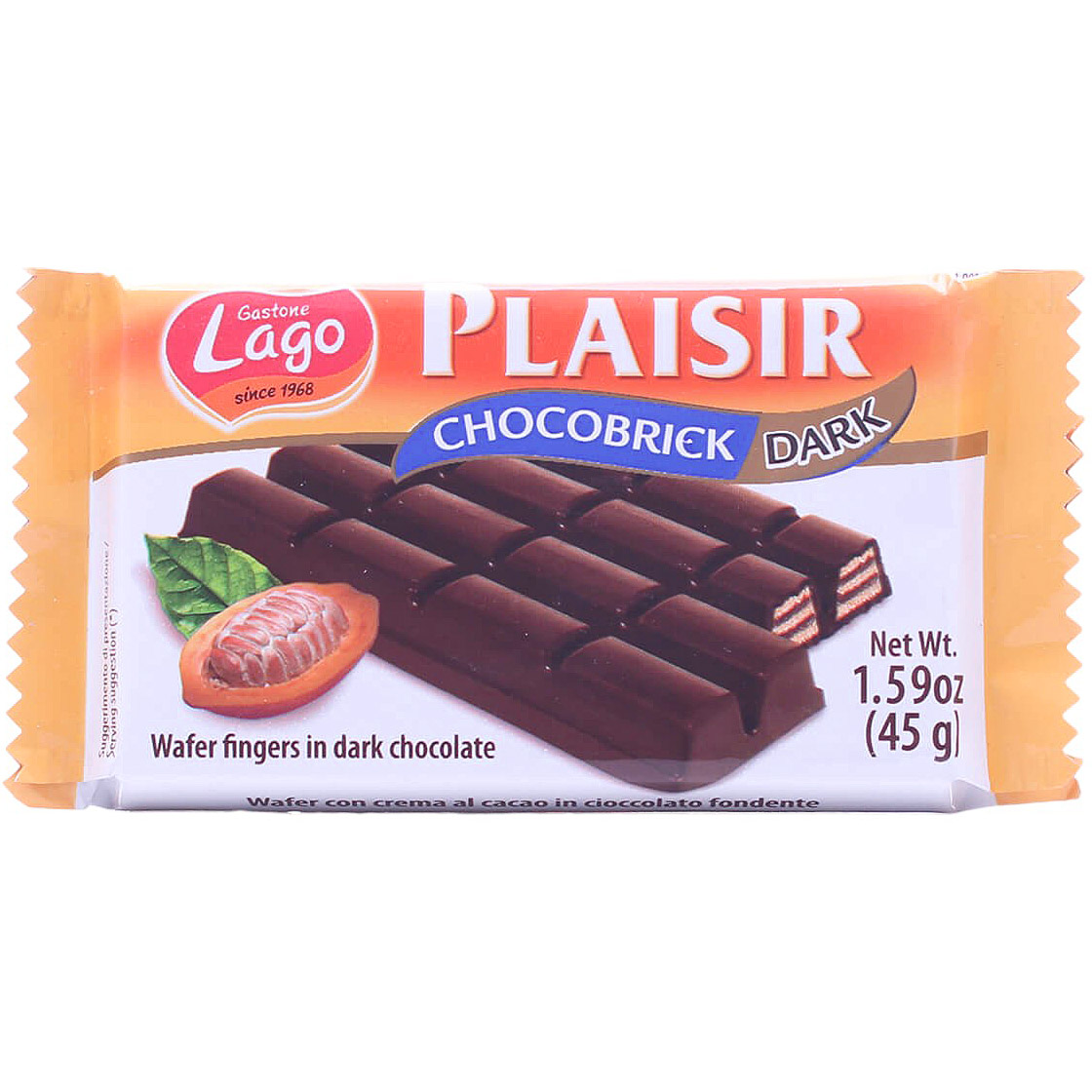Вафлі Gastone Lagо з какао кремом у чорному шоколаді 45 г (756012) - фото 1
