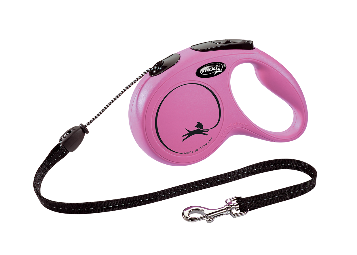 Повідець-рулетка Flexi Classic M, для собак до 20 кг, трос 5 м, рожевий (CL20C5.251.P.20) - фото 1
