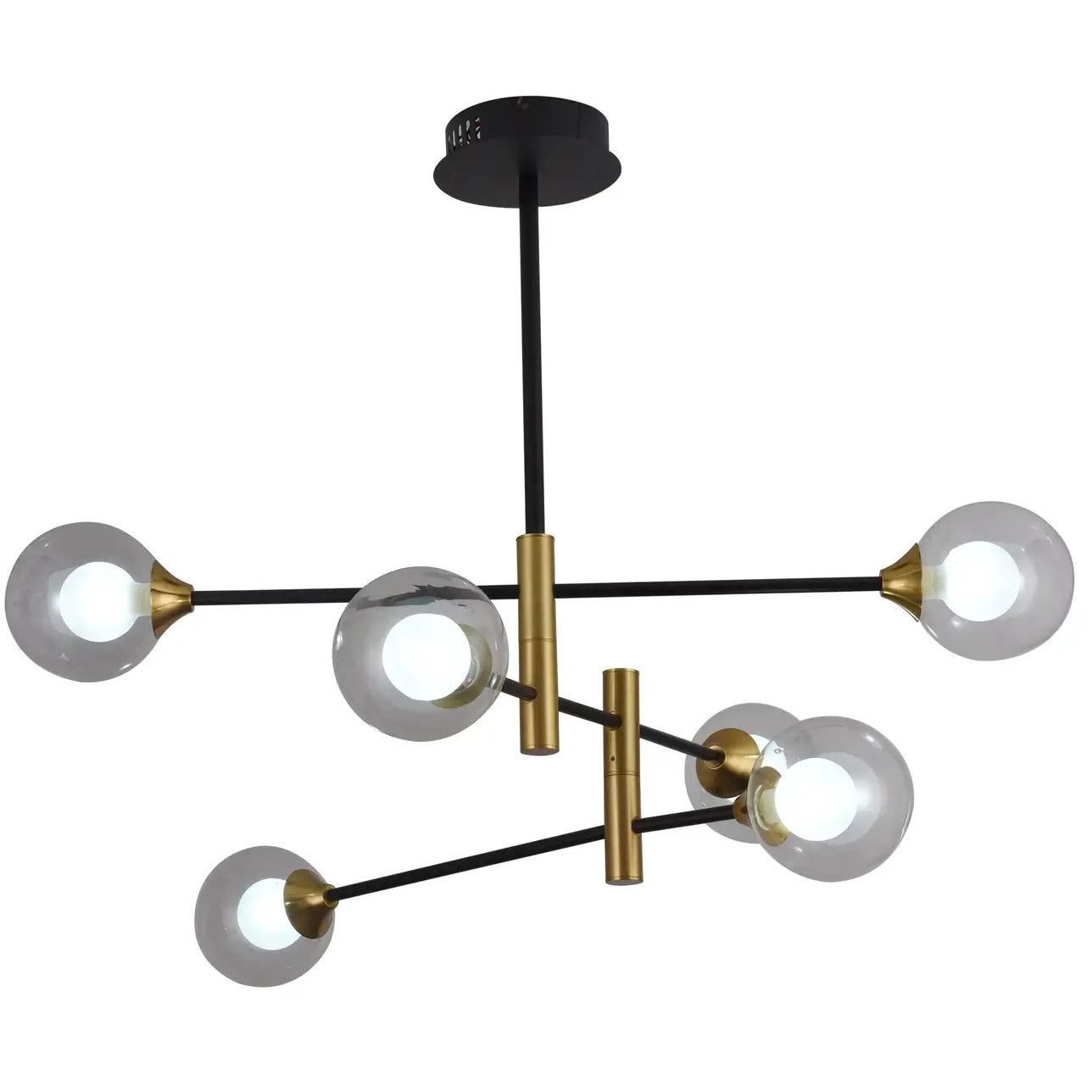 Светильник потолочный Miorro LED Prato G9 с пультом ДУ 840х560 мм золото/черный (51-313-006) - фото 3