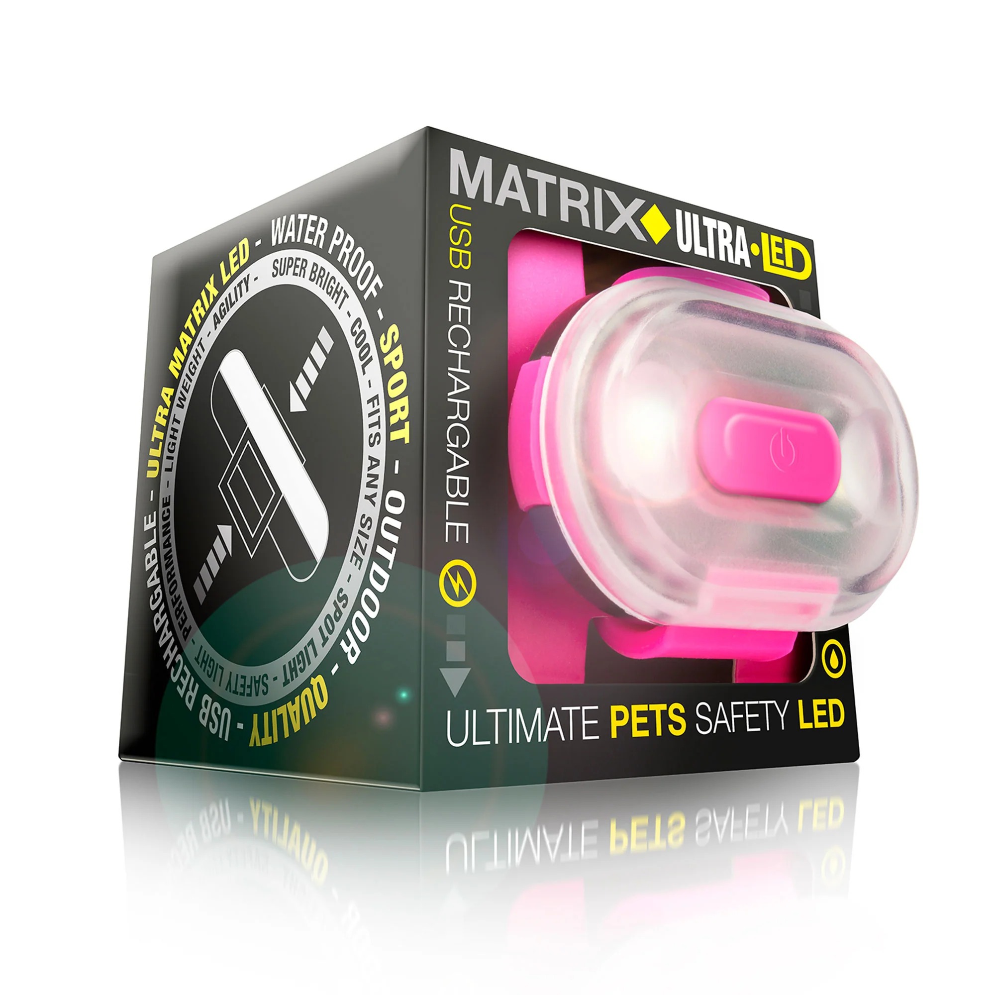 Ліхтарик світлодіодний Max & Molly Matrix Ultra Led Safety Cube для собак на нашийник рожевий - фото 5