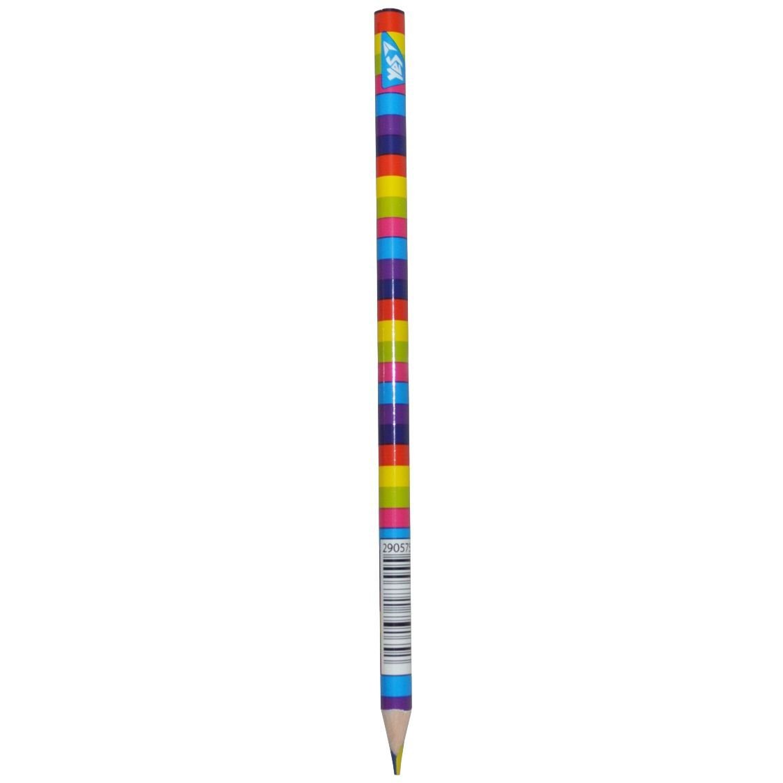 Олівець Yes Rainbow з чотирибарвним грифелем, трикутний (290575) - фото 1