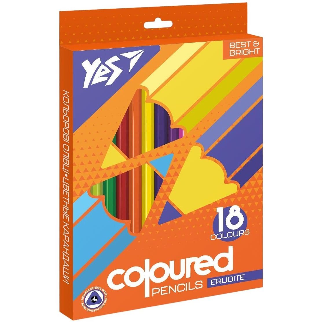 Олівці кольорові Yes Erudite, 18 кольорів (290643) - фото 1