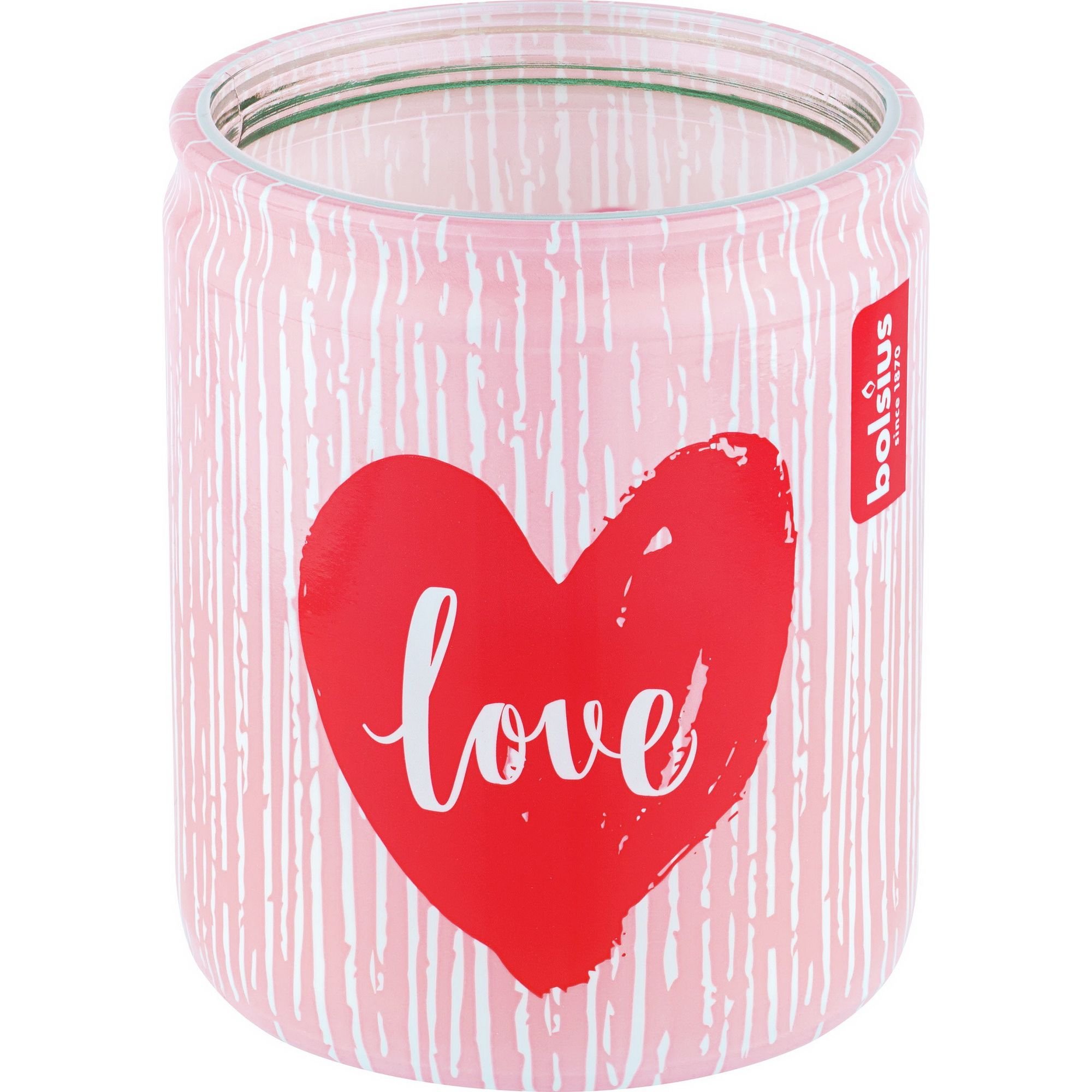 Свічка у склі Bolsius Love Ваніль 82х68 мм рожева (159656) - фото 1