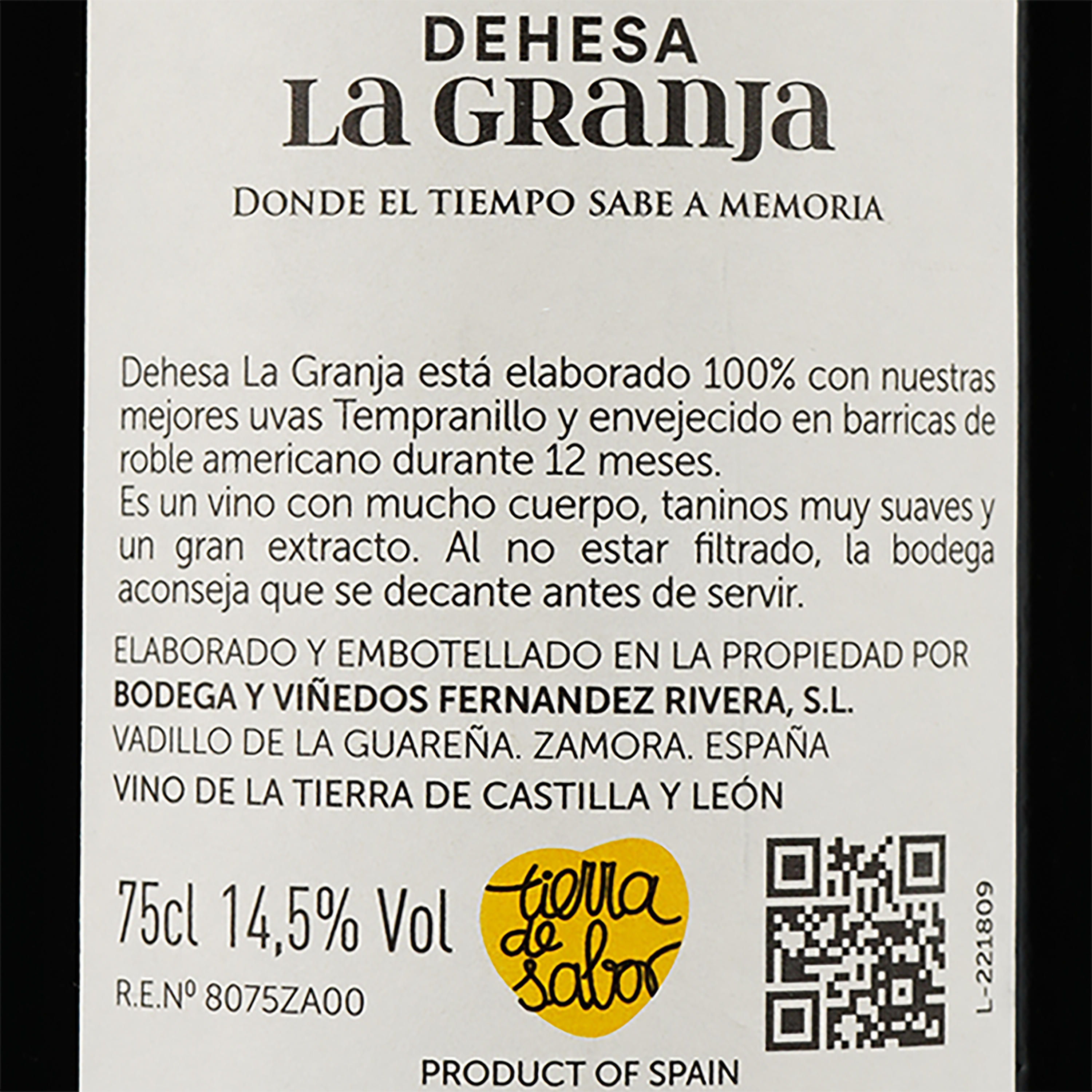 Вино Bodega y Vinedos Fernandez Rivera Dehesa la Granja Cosecha, красное, сухое, 0,75 л - фото 3
