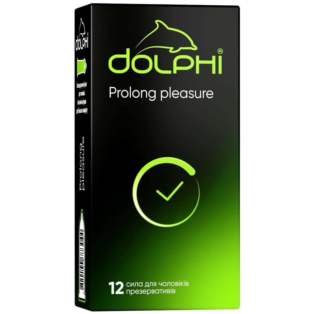 Презервативи латексні Dolphi Prolong pleasure анатомічні, з анестетиком, 12 шт. (DOLPHI/Prolong Рleasure12) - фото 1