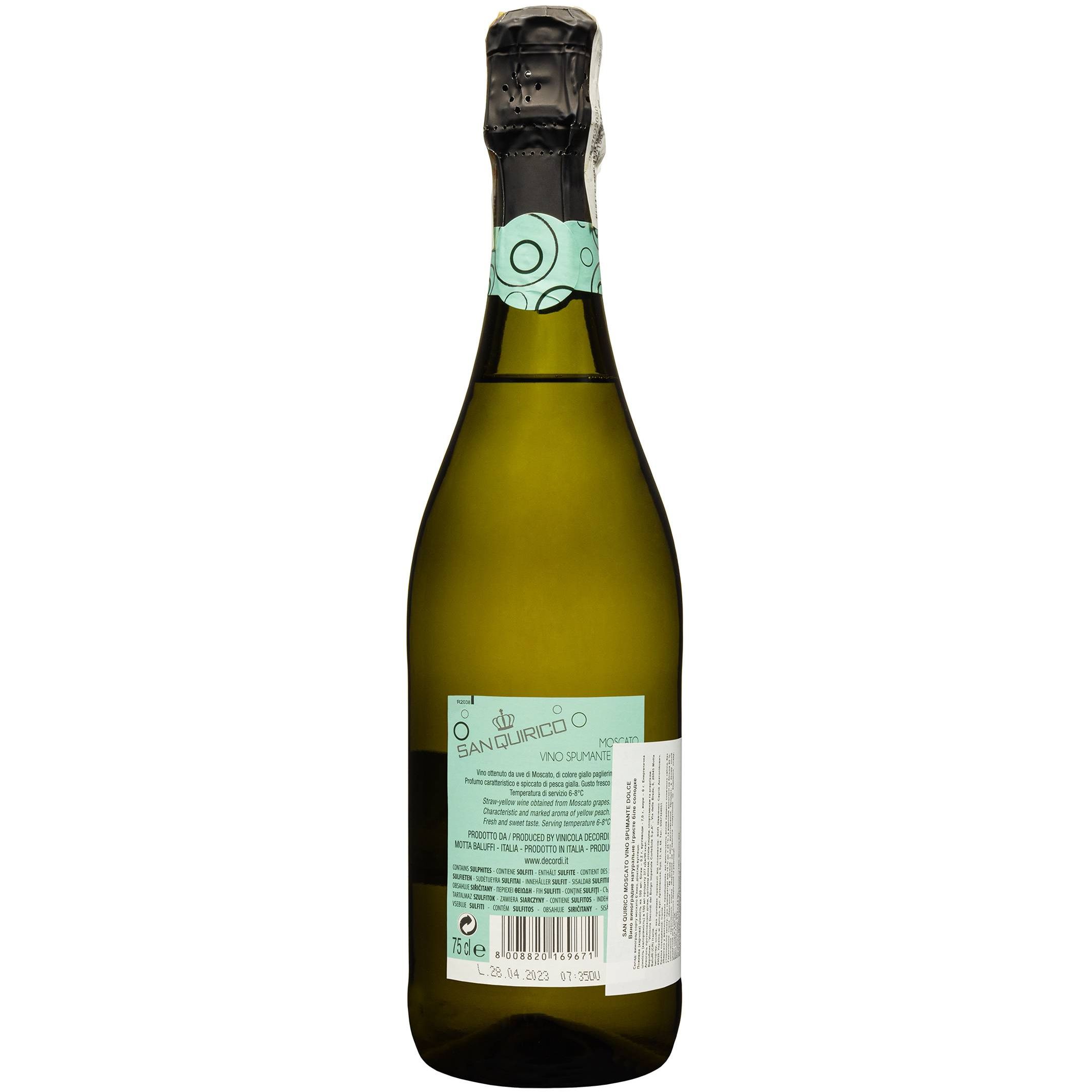 Вино ігристе San Quirico Moscato Vino Spumante Dolce біле солодке 0.75 л - фото 2