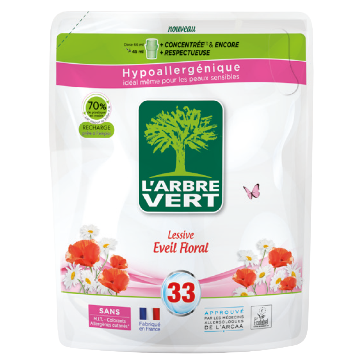 Рідкий засіб для прання L'Arbre Vert Аромат квітів, запасний блок, 1,5 л - фото 1