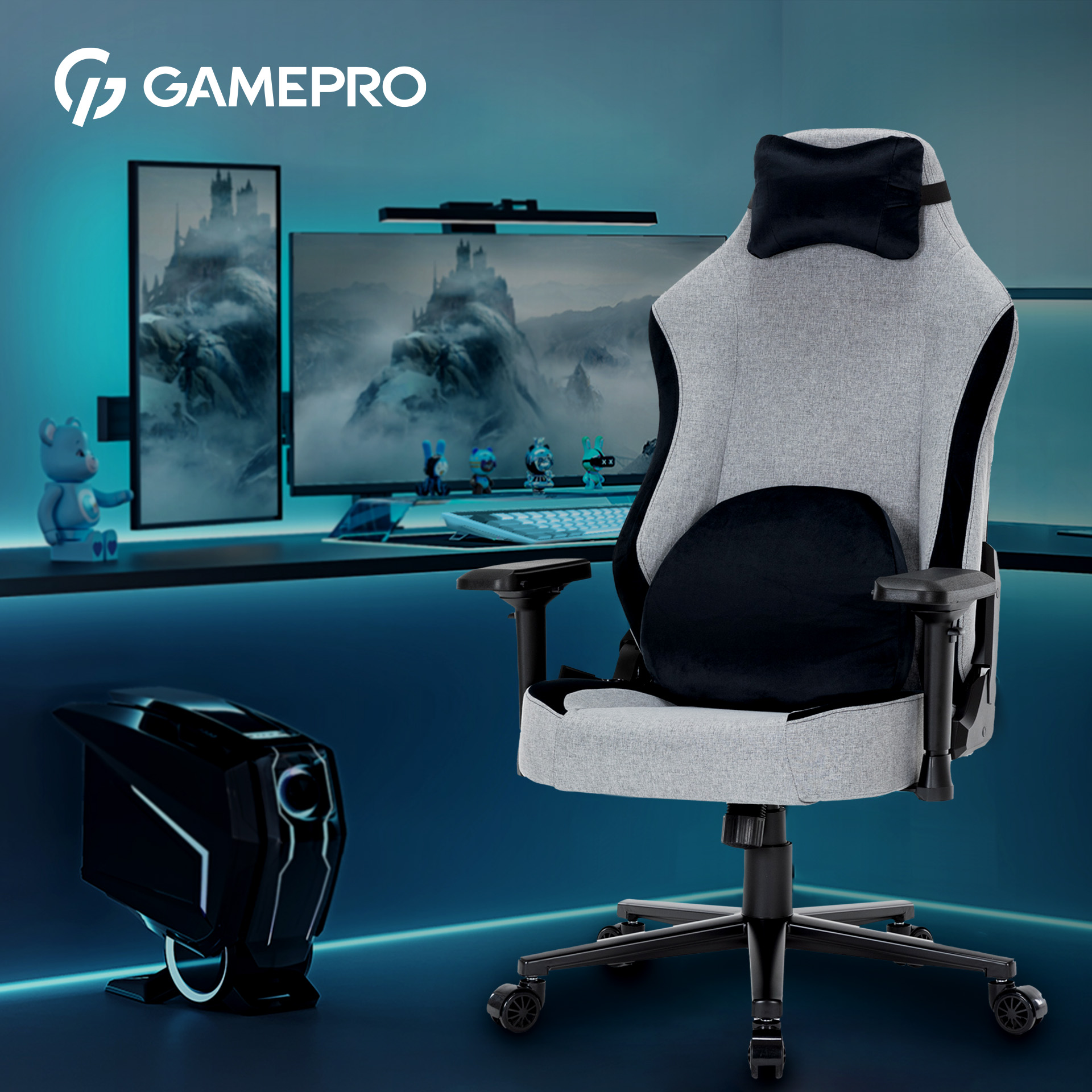 Игровое кресло GamePro Linen fabric Light grey (GC715LG) - фото 20