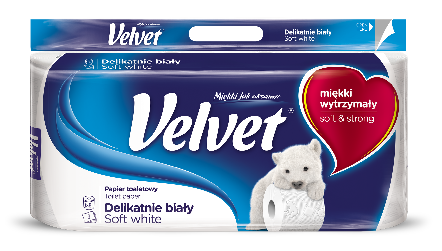 Туалетная бумага Velvet Деликатная, трехслойная, 8 рулонов (4100620) - фото 1