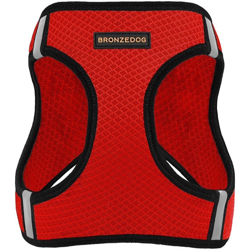 Шлея для собак Bronzedog Mesh Vest, розмір 2XS, 26х29 см, червона - фото 2