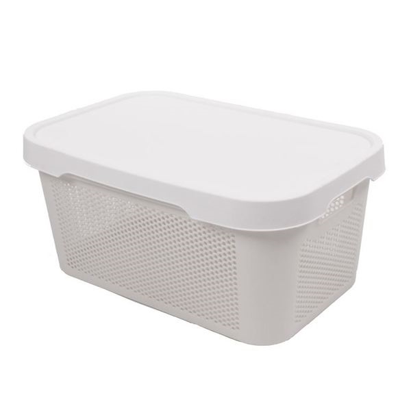 Корзина для хранения Qutu Q-Basket White, 22 л, 39х29х23,5 см, белый (Q-BASKET д/хранения с/к WHITE 22л.) - фото 1