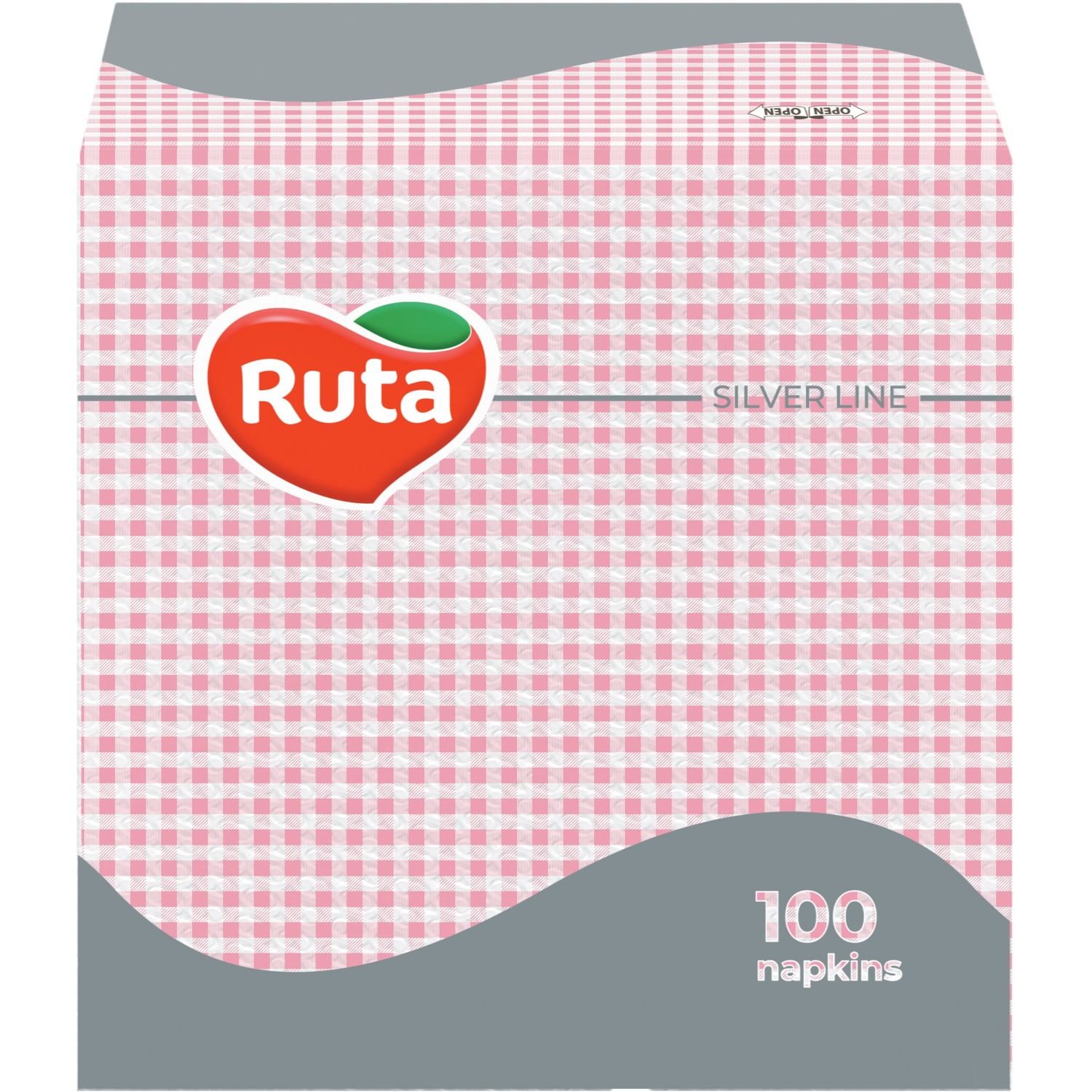 Серветки Ruta, одношарові, 24х24 см, 100 шт., рожеві - фото 1