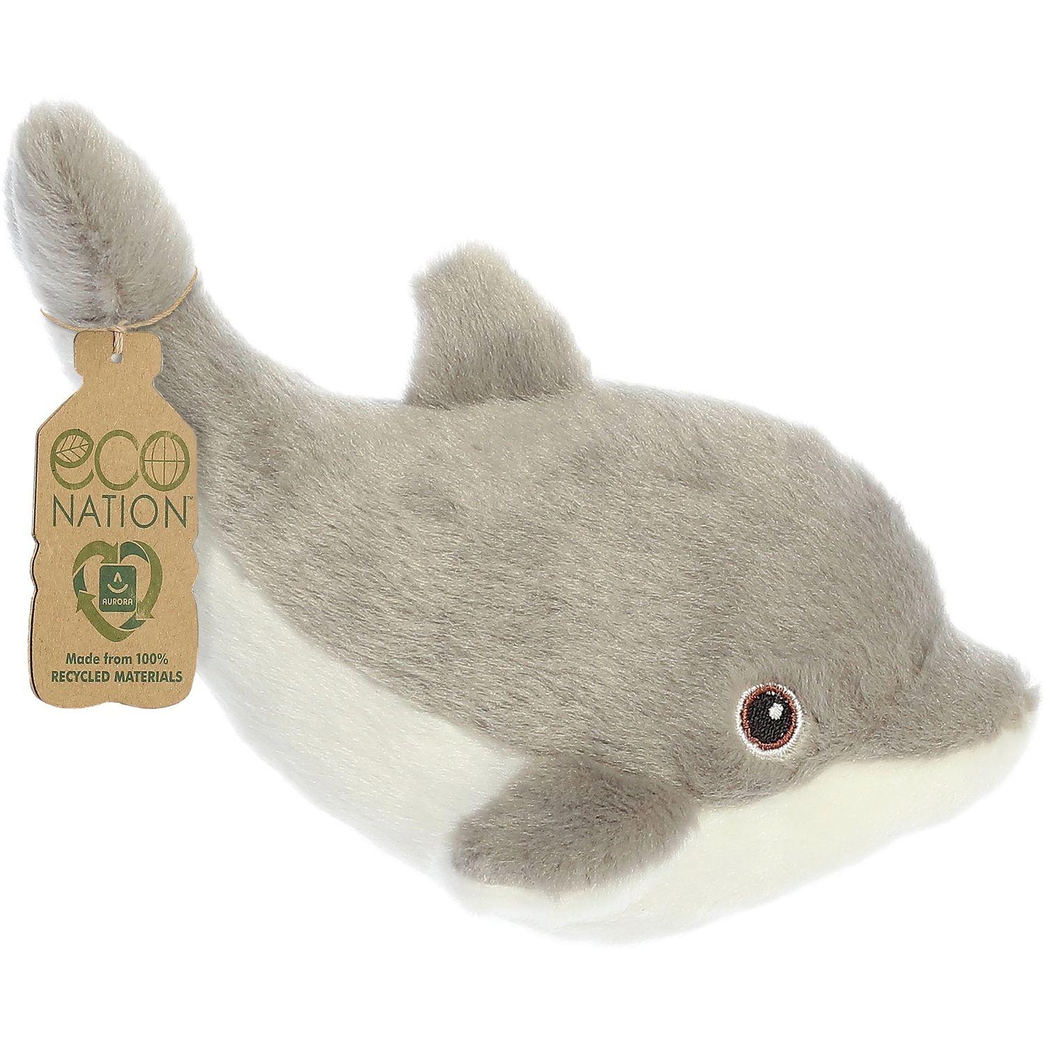 М'яка іграшка Aurora Eco Nation Дельфін, 38 см, сіра (200207F) - фото 1