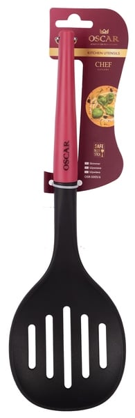 Шумовка Oscar Chef, силикон, 34,4 см, черная с розовым (OSR-5005/6) - фото 3