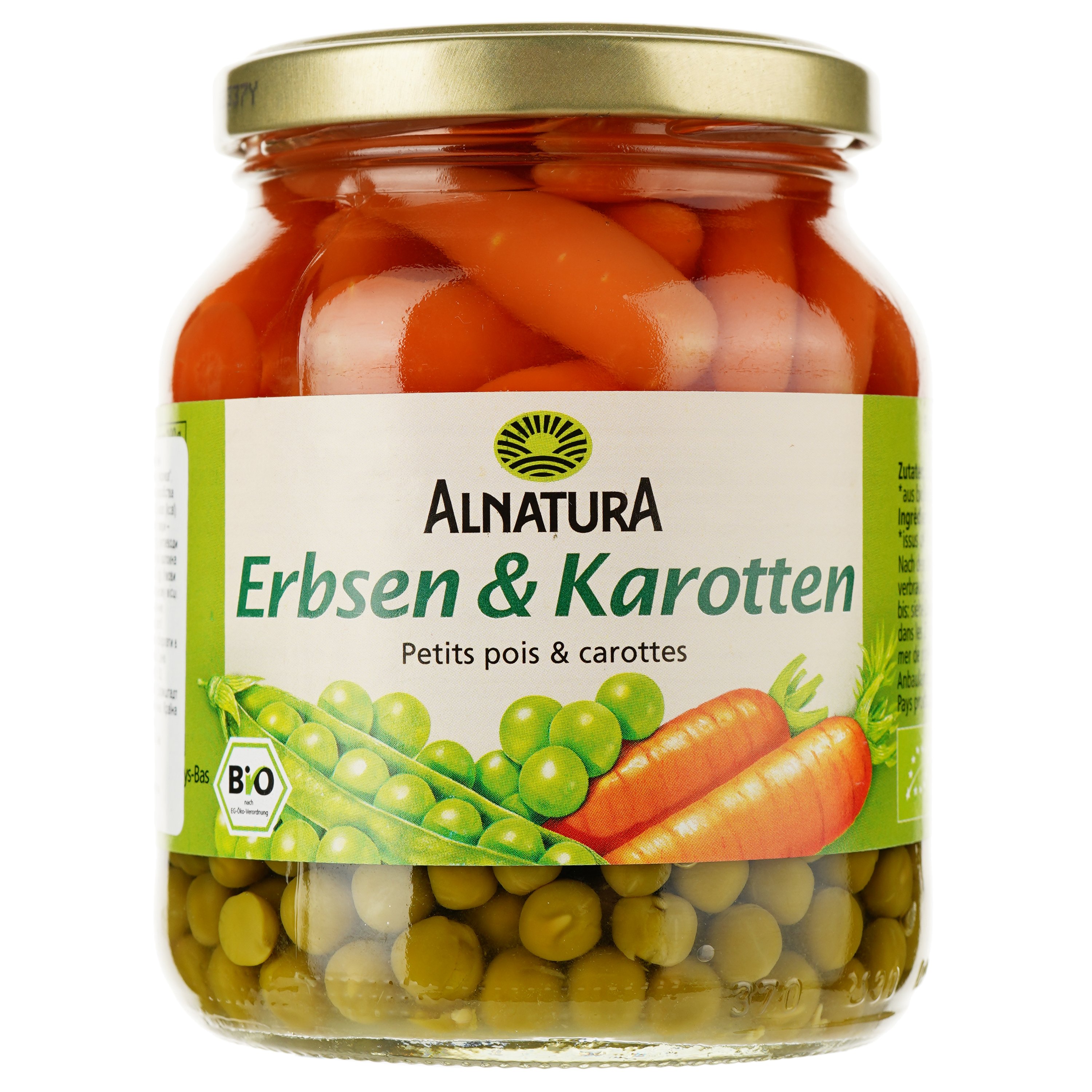 Суміш овочева Alnatura Морква та зелений горошок 340 г (897324) - фото 1