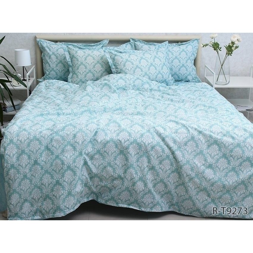 Комплект постільної білизни TAG Tekstil з компаньйоном 2-спальний Бірюзовий 000240785 (R-T9273) - фото 1